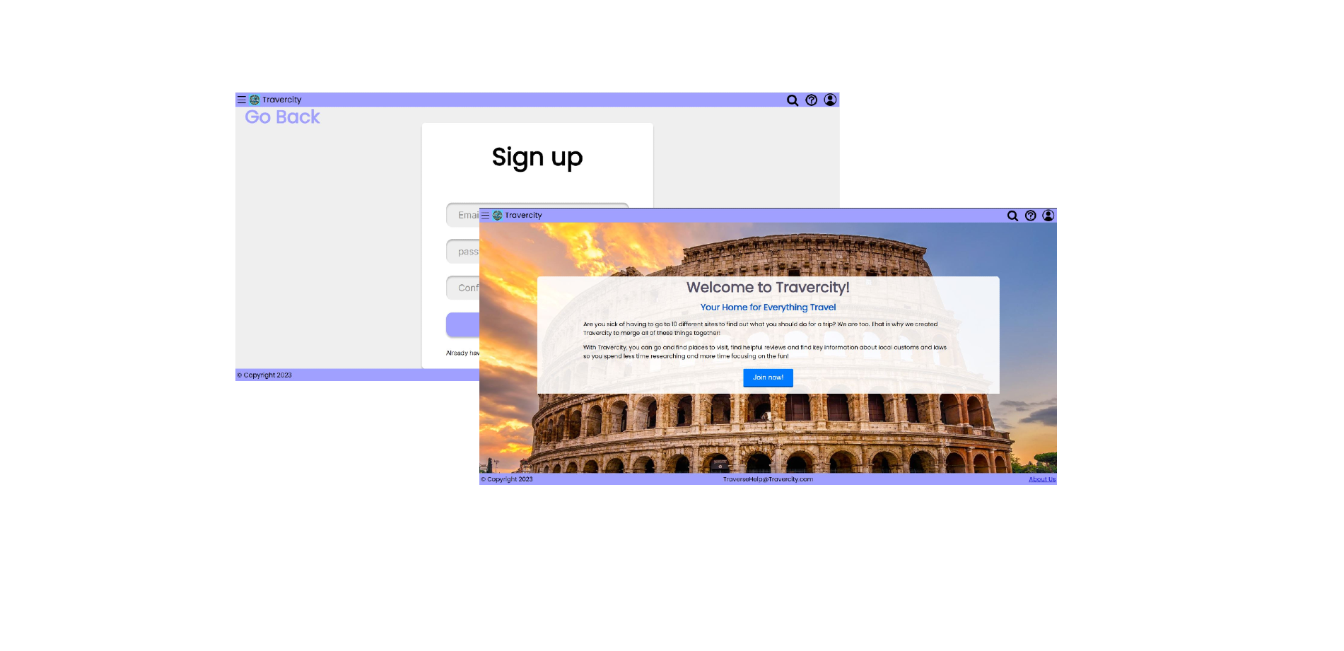 Travercity Project Screenshot